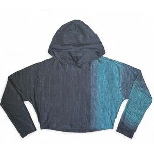 Lululemon Lab Varsa Hoodie Women’s Small Black Blue Cropped Workout Athleisure